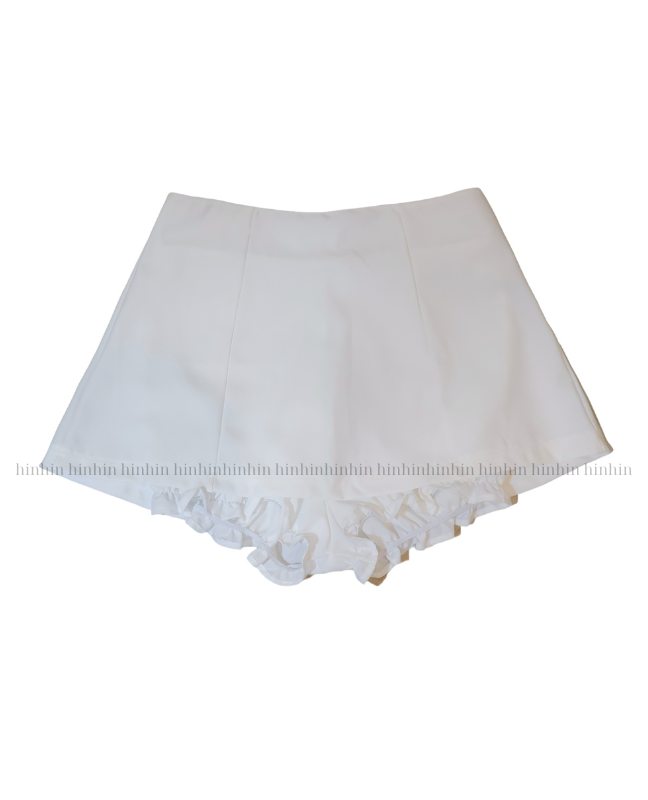 Chân váy HCV48 ngắn lót quần nhún thun bèo màu đen - xám - trắng Hỉn Hỉn Store