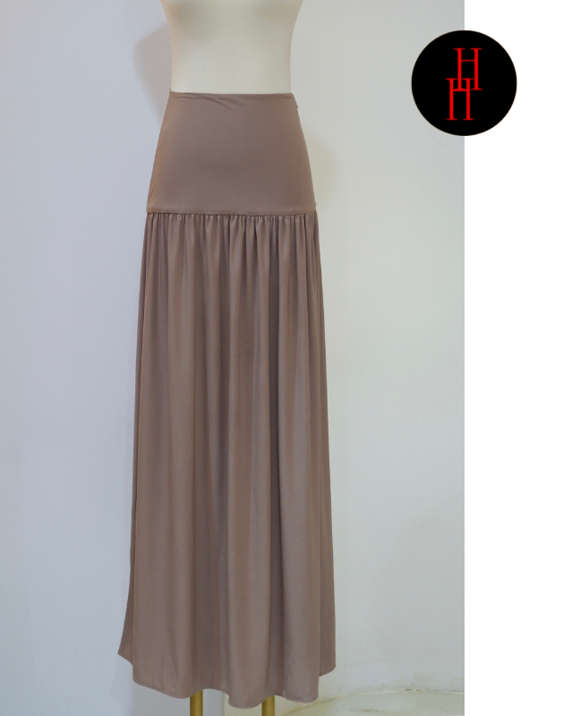 HCV56 Chân váy dài lưng bảng to màu nude Hỉn Hỉn Store
